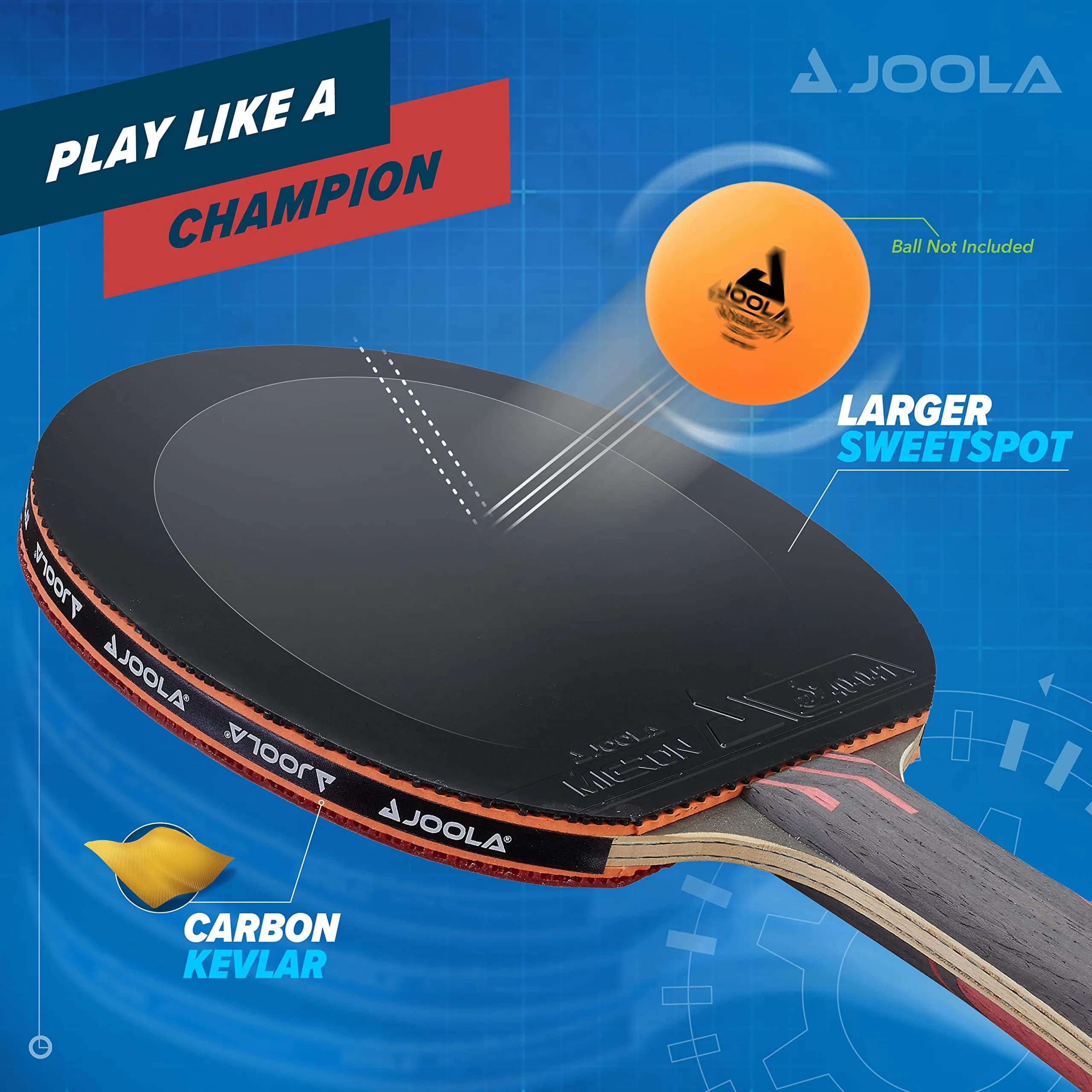JOOLA Infinity Overdrive Professional Table Tennis Racket | 7-Ply Carbon Kevlar Blade, ITTF Micron 48 Rubber - view 4