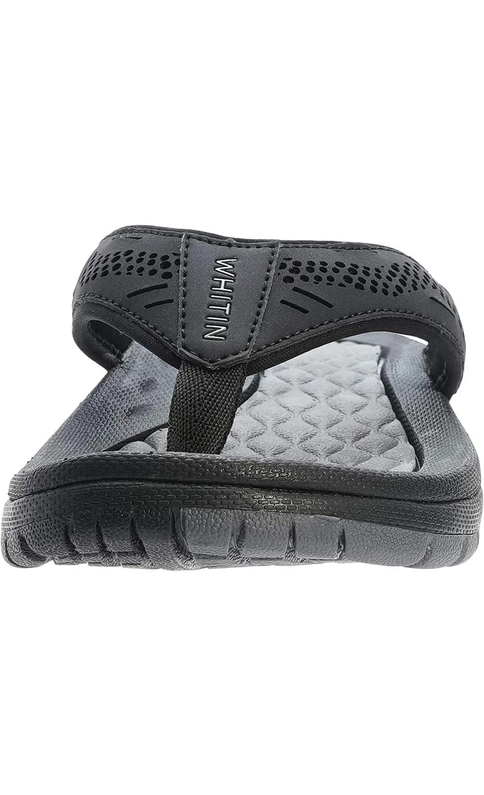 WHITIN Men's Arch Support Flip Flop Sandal Black 10 (3.5cm Heel) | Slip Resistant Outdoor Athletic - view 5
