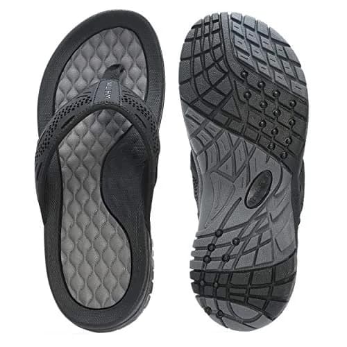 WHITIN Men's Arch Support Flip Flop Sandal Black 10 (3.5cm Heel) | Slip Resistant Outdoor Athletic thumbnail 7