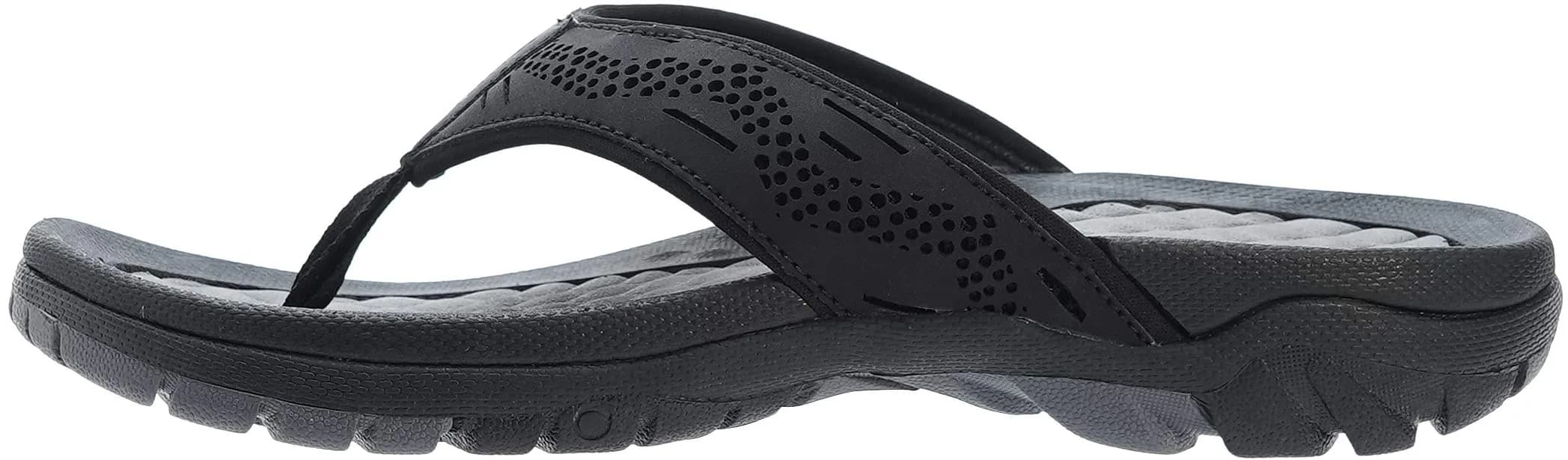 WHITIN Men's Arch Support Flip Flop Sandal Black 10 (3.5cm Heel) | Slip Resistant Outdoor Athletic - view 2