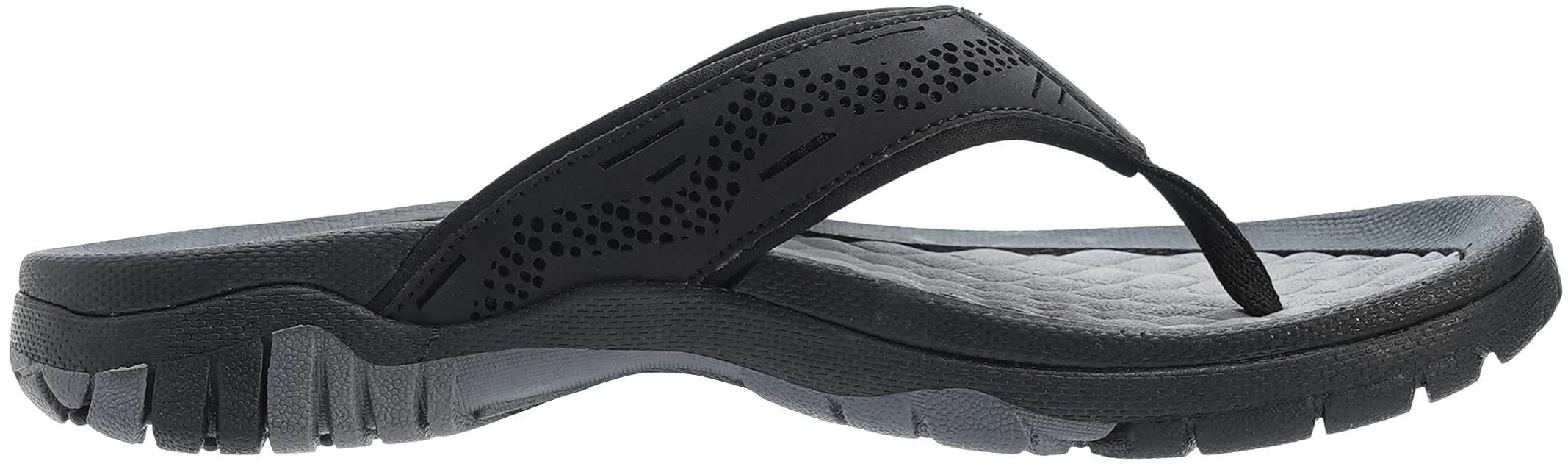 WHITIN Men's Arch Support Flip Flop Sandal Black 10 (3.5cm Heel) | Slip Resistant Outdoor Athletic - view 4
