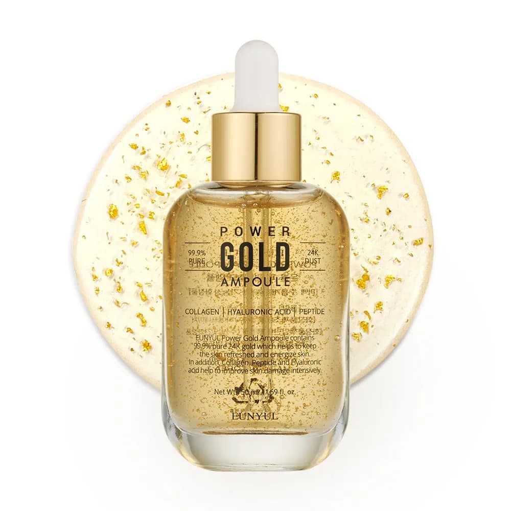 EUNYUL Power Enhancing Gold Ampoule Serum 50ml (1.69 fl. Oz.) | 99.99% Pure 24K Gold for Radiant Skin — 1.69 Fl Oz