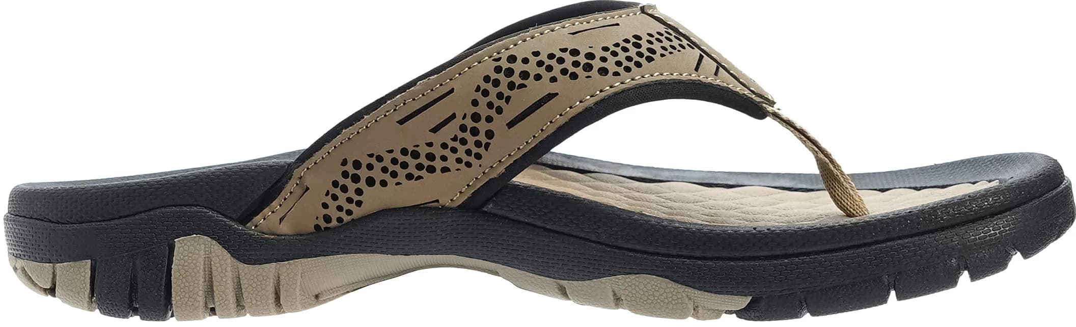 WHITIN Men's Arch Support Flip Flop Sandal Khaki 10 (US Men's) | Modern Contouring with Anatomical Arch Support - view 4