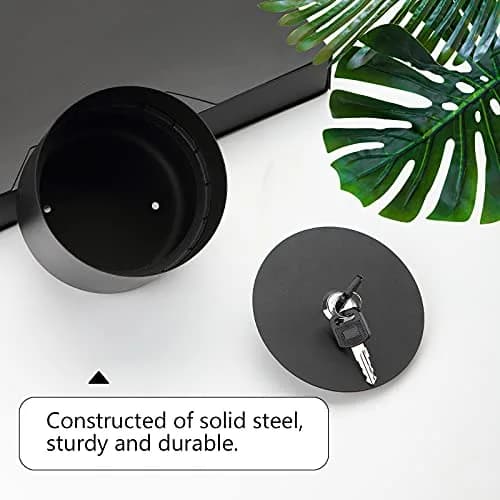 Younion Flower Pot Diversion Safe with Key Lock, Black 12cm (4.8''D x 5.2''H) | Hide Keys, Money, Jewelry thumbnail 5
