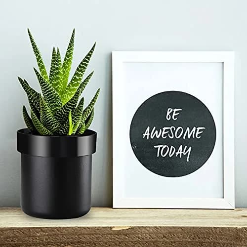 Younion Flower Pot Diversion Safe with Key Lock, Black 12cm (4.8''D x 5.2''H) | Hide Keys, Money, Jewelry thumbnail 6