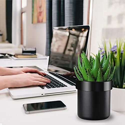Younion Flower Pot Diversion Safe with Key Lock, Black 12cm (4.8''D x 5.2''H) | Hide Keys, Money, Jewelry thumbnail 7