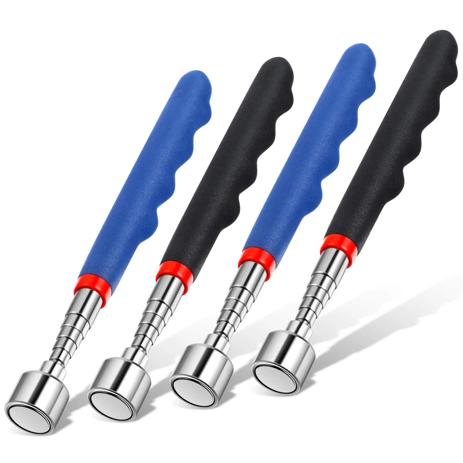 Patelai Telescoping Magnetic Pickup Tool Set 7-30 inch Extendable Stick | 20 lb Pull Force, 4-Piece Set, Blue & Black — Blue and Black