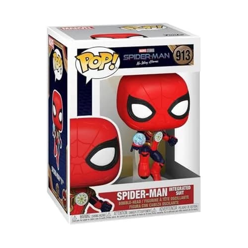 Funko Pop! Marvel Spider-Man Integrated Suit Action Figure | 10 cm (4-inch) Vinyl Bobblehead thumbnail 1