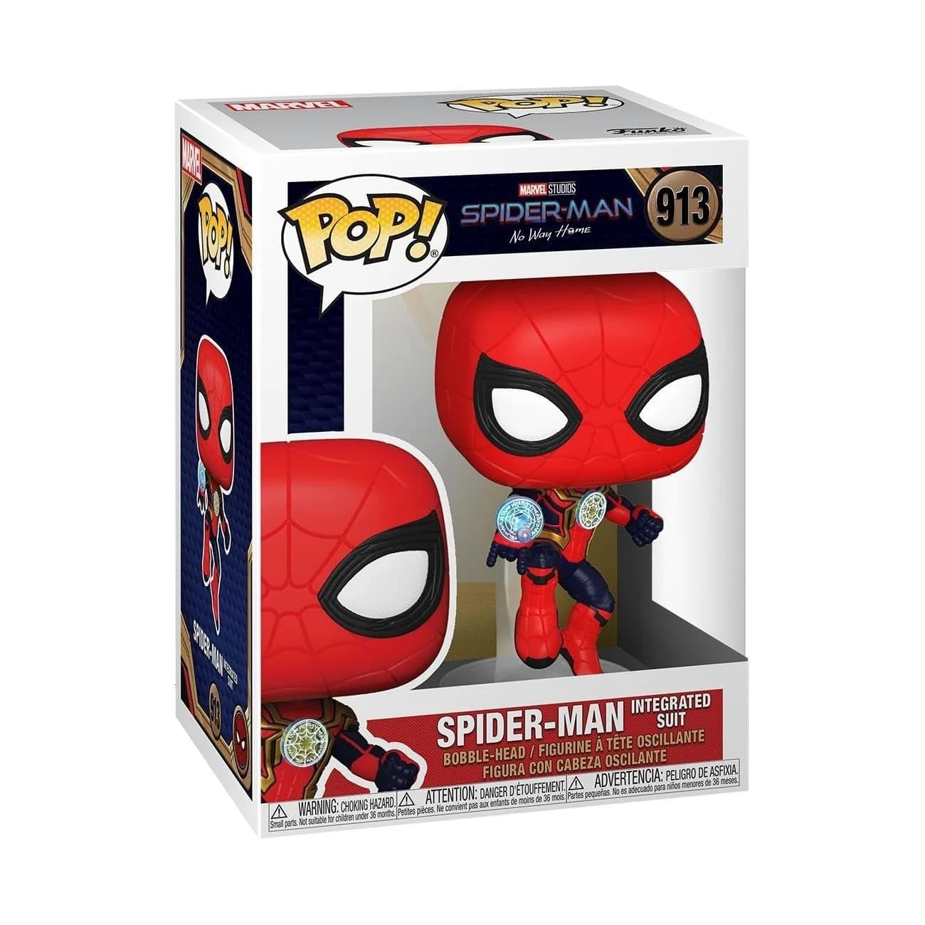 Funko Pop! Marvel Spider-Man Integrated Suit Action Figure | 10 cm (4-inch) Vinyl Bobblehead — Standard
