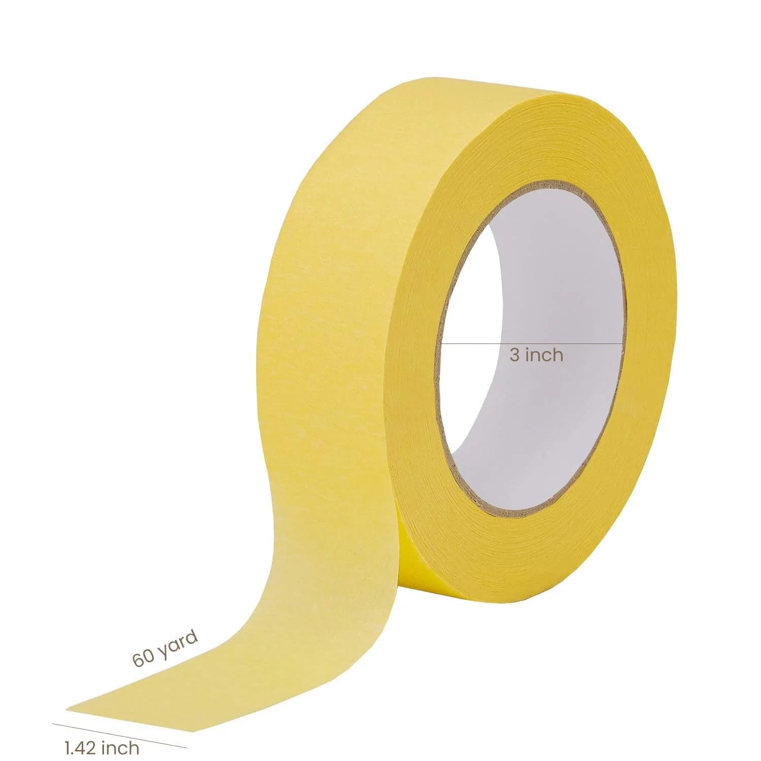 Lichamp 36mm x 55m Yellow Automotive Masking Tape for Painting | Car Detailing Masking Tape for Clean Lines - view 4