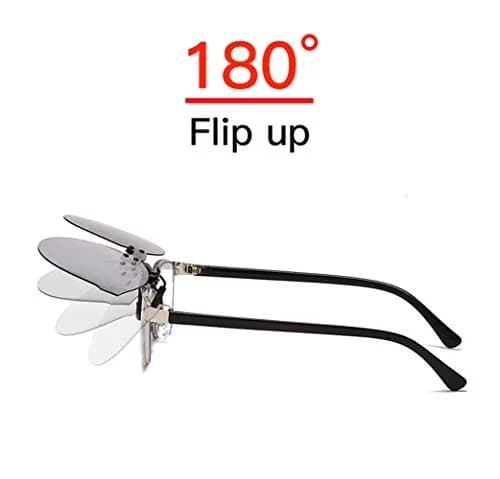 YAMEIZE Cat Eye Clip-on Sunglasses for Prescription Glasses | Polarized UV400 Protection, Blue Film thumbnail 6