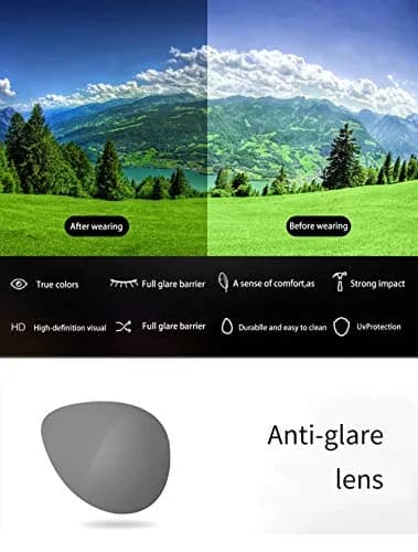 YAMEIZE Cat Eye Clip-on Sunglasses for Prescription Glasses | Polarized UV400 Protection, Blue Film thumbnail 7