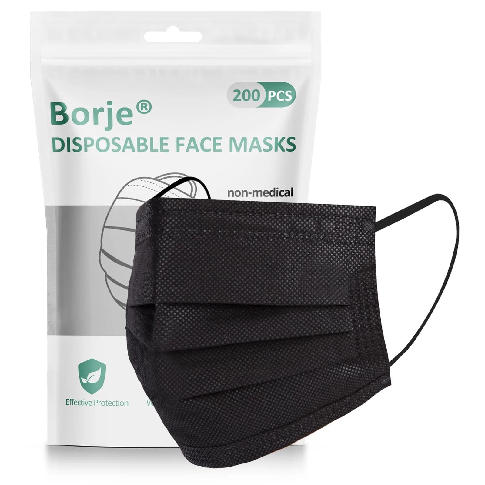 Borje Disposable Face Mask 3 Ply | Breathable Non-Woven Fabric, 200 pcs, Suitable for Adults & Teens thumbnail 2