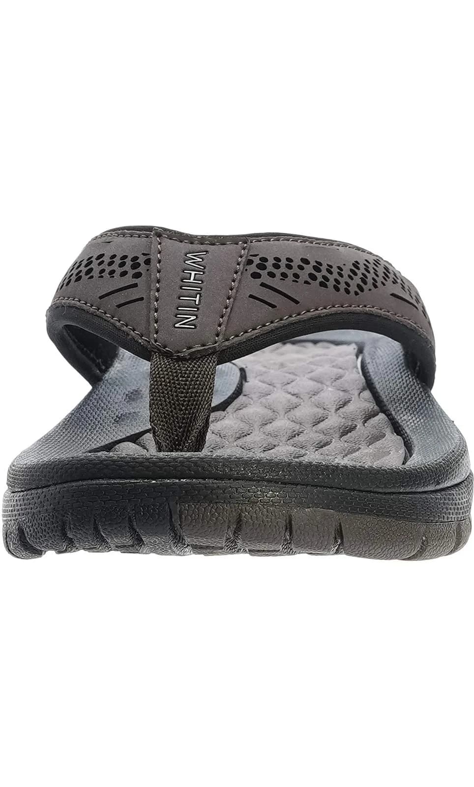 WHITIN Men's Arch Support Flip Flops Slip Resistant Outdoor Sandals Brown 27cm (9 US) - view 5
