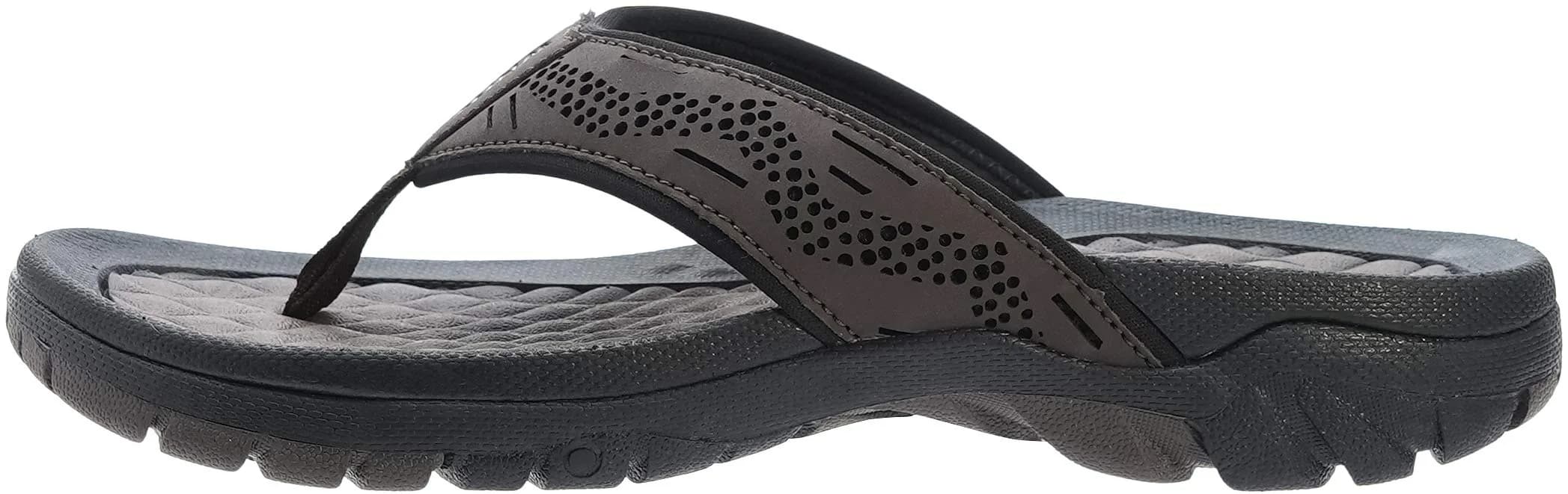 WHITIN Men's Arch Support Flip Flops Slip Resistant Outdoor Sandals Brown 27cm (9 US) - view 2