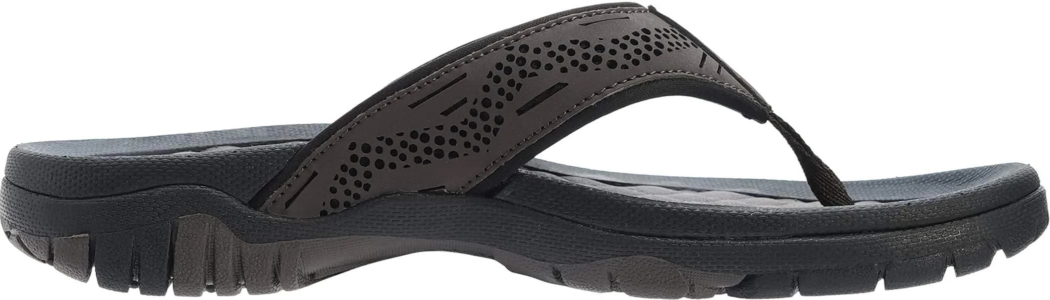 WHITIN Men's Arch Support Flip Flops Slip Resistant Outdoor Sandals Brown 27cm (9 US) - view 4