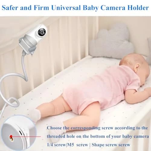 Derebir Flexible Baby Camera Mount Holder Stand | Compatible with Nanit Pro, HelloBaby, Infant Optics & 1/4" Cameras thumbnail 5