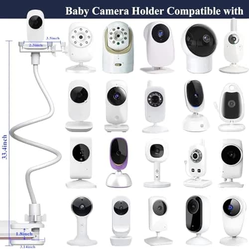 Derebir Flexible Baby Camera Mount Holder Stand | Compatible with Nanit Pro, HelloBaby, Infant Optics & 1/4" Cameras thumbnail 3
