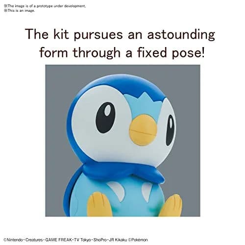 Bandai Hobby Pokémon Piplup Model Kit 5 x 8 x 2 inches | Poseable Figure for Display - view 3