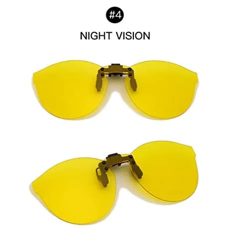 YAMEIZE Polarized Clip-on Sunglasses Night Vision Cat Eye Style 66mm (2.60 inches) | UV400 Protection for Prescription Glasses thumbnail 2