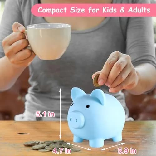 PJDRLLC Piggy Bank for Kids - Unbreakable Plastic Money Bank - Medium Size | Durable, Safe & Colorful thumbnail 5