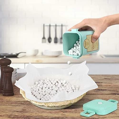 FurRain Ceramic Pie Weights Reusable 10mm Baking Beans | Natural Ceramic Stoneware with Wheat Straw Container thumbnail 5