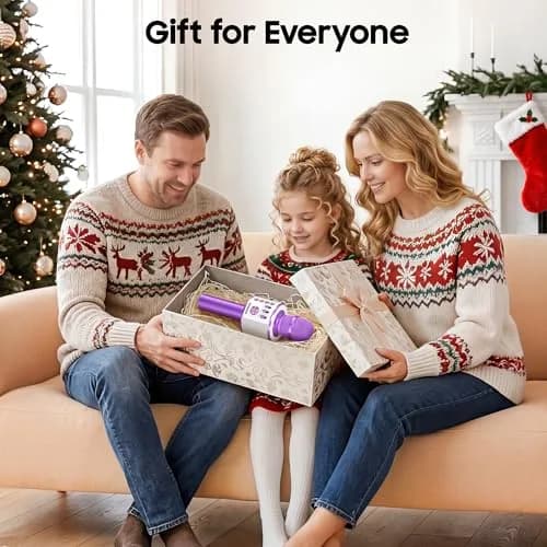 BONAOK Wireless Bluetooth Karaoke Microphone Q37 Light Purple | 3-in-1 Portable Mic Speaker for All Smartphones thumbnail 6