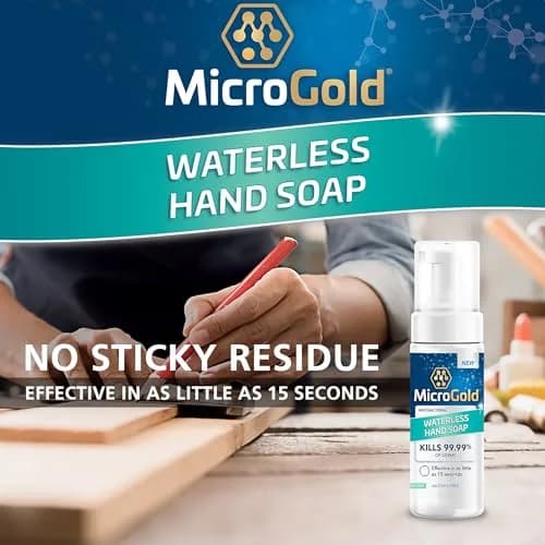MicroGold Hand Sanitizer 4 Fl Oz | Alcohol-Free Waterless Foam, Kills 99.9% Germs, Made in the USA thumbnail 2
