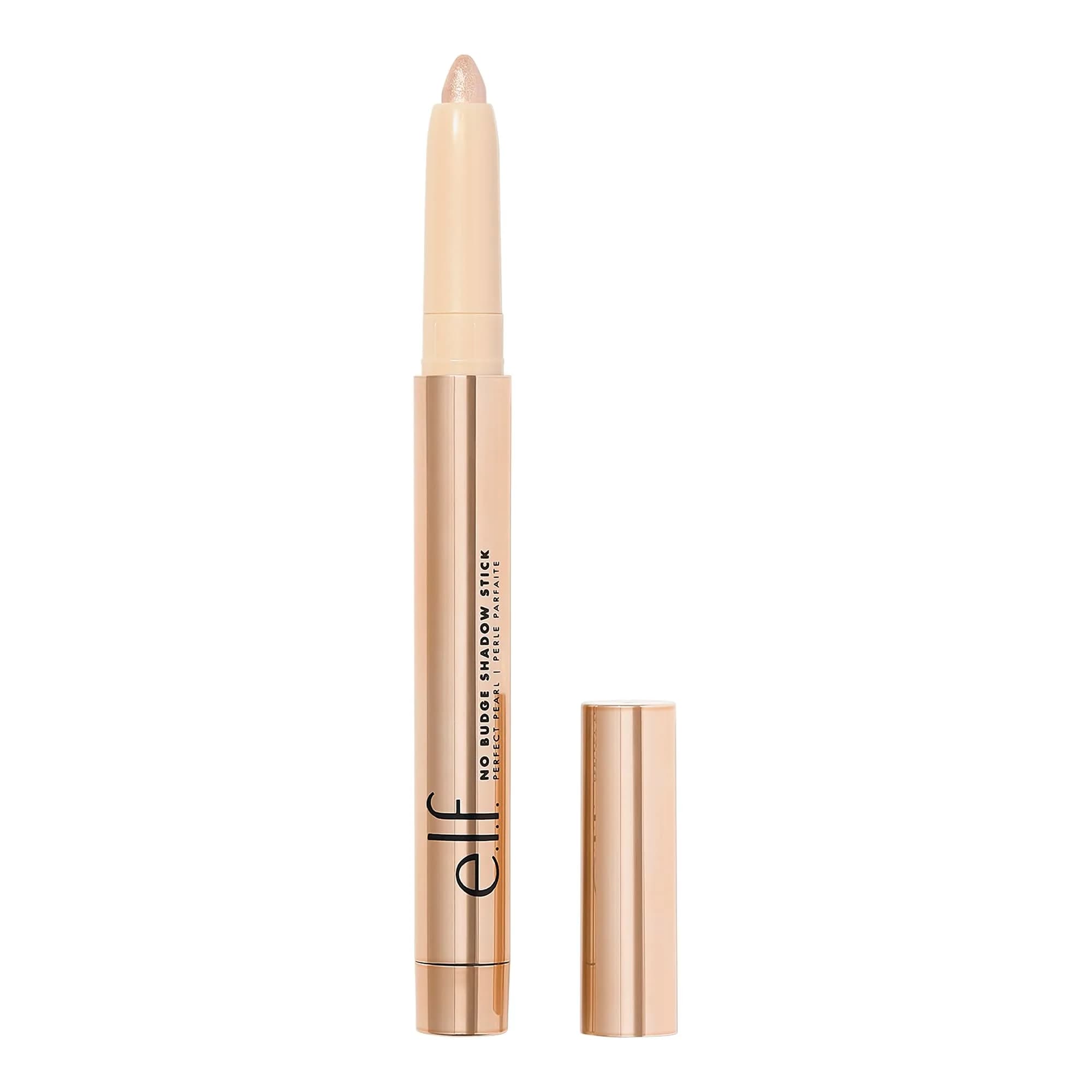 e.l.f. No Budge Shadow Stick Perfect Pearl Metallic Cream Eyeshadow Stick 0.05 oz (1.4g) | High-Pigment, Long-Lasting Wear