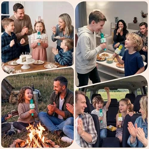 BONAOK Bluetooth Karaoke Microphone Green | Portable Wireless Mic for Adults Kids with Echo Mode thumbnail 8