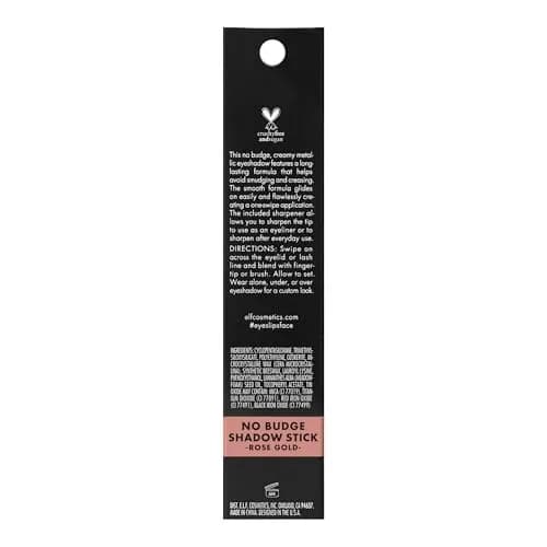 e.l.f. No Budge Shadow Stick Rose Gold Metallic Cream Eyeshadow Stick | Long-Lasting & Smudge-Proof thumbnail 5