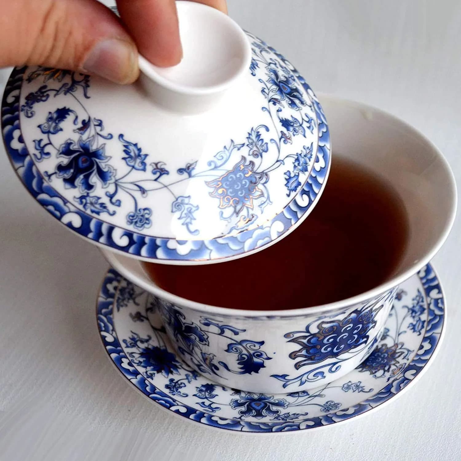 Eplze 300ml (10oz) Ceramic Gaiwan Teacup with Lid | Traditional Chinese Kung Fu Tea Ceremony - view 5