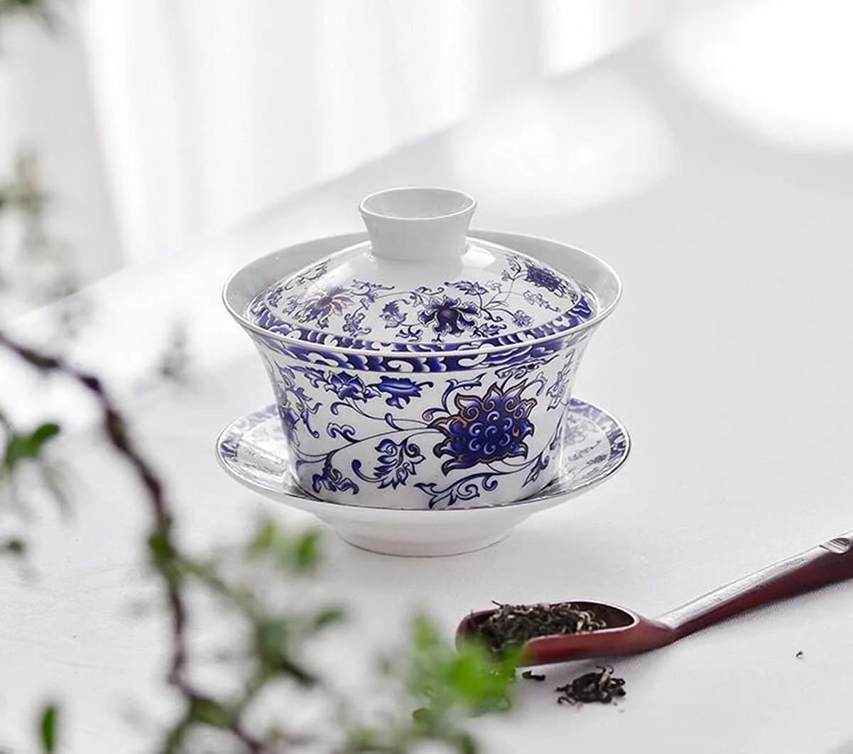 Eplze 300ml (10oz) Ceramic Gaiwan Teacup with Lid | Traditional Chinese Kung Fu Tea Ceremony - view 8