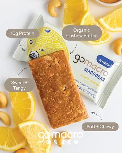 GoMacro Organic Lemon & Lemon Protein Bars 65g (2.3 Oz) | Plant-Based & Gluten-Free thumbnail 3
