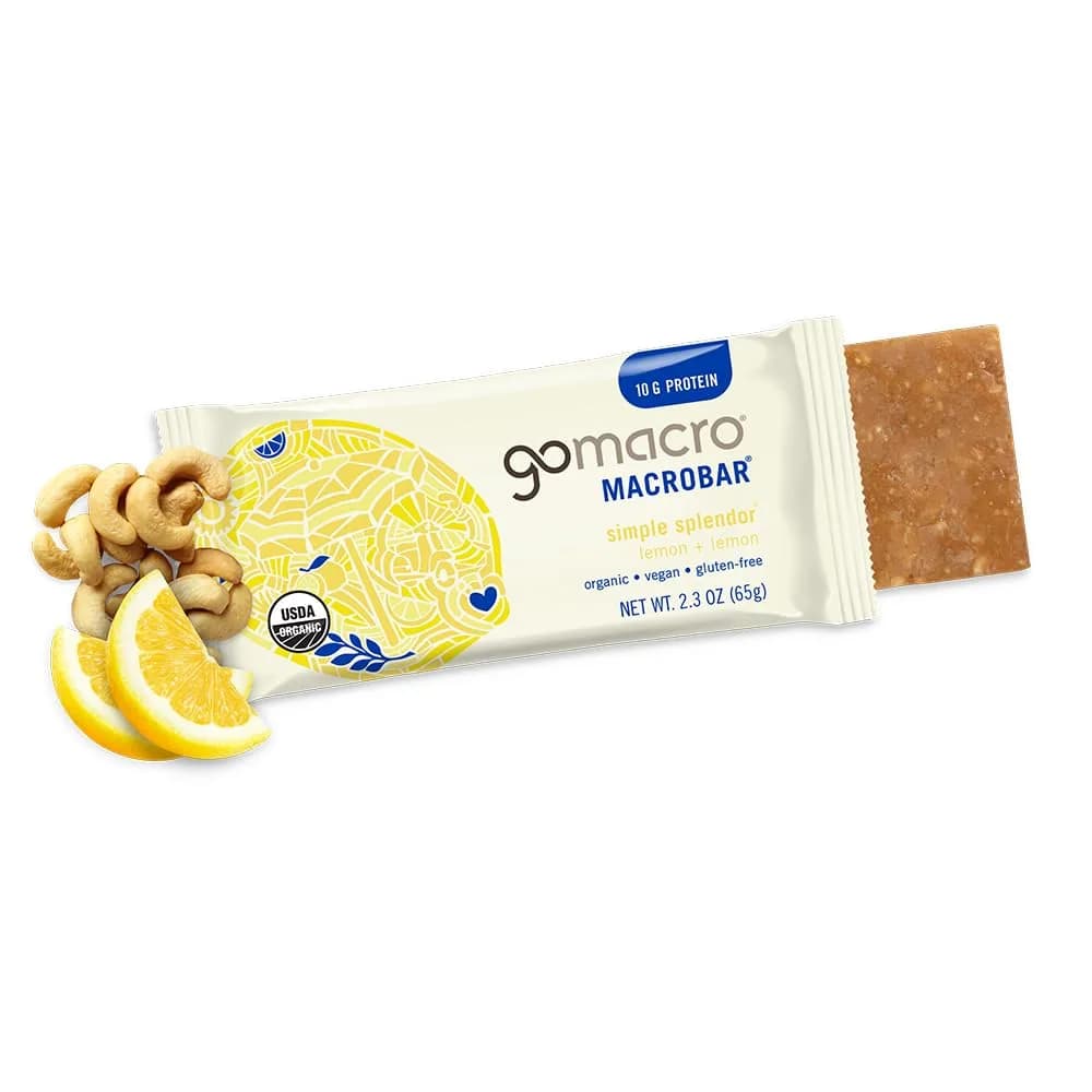 GoMacro Organic Lemon & Cashew Butter Protein Bar, 2.3 oz (65g) | 10g Plant Protein Snack - view 3