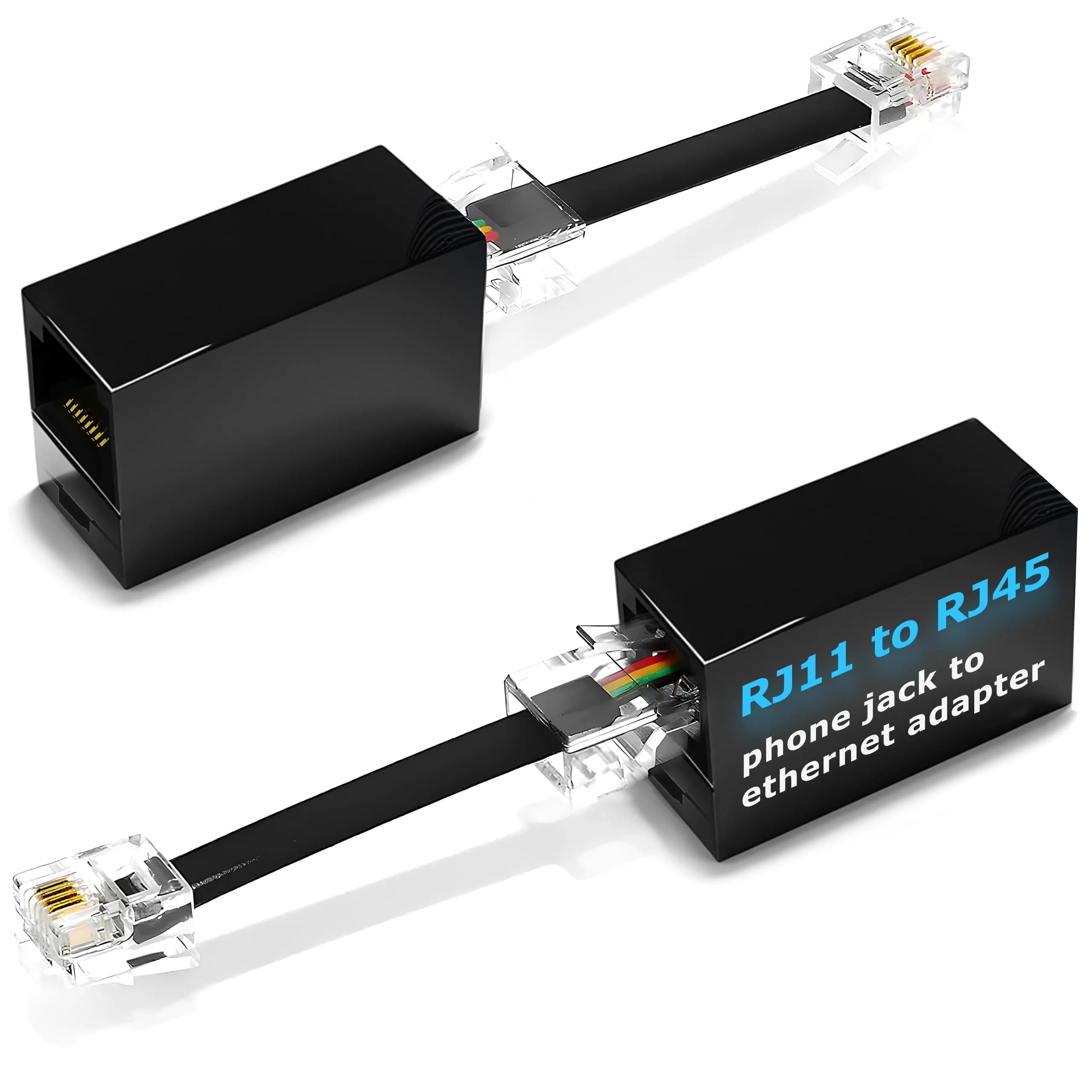 RetailAndBulk 2-Pack RJ45 Female to RJ11 Male Adapter | Connect Landline Devices to Ethernet