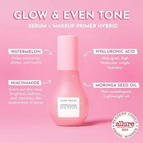 Glow Recipe Watermelon Niacinamide Dew Drops Serum 40ml (1.35 Fl Oz) | Instant Dewy Glow & Hydration thumbnail 2