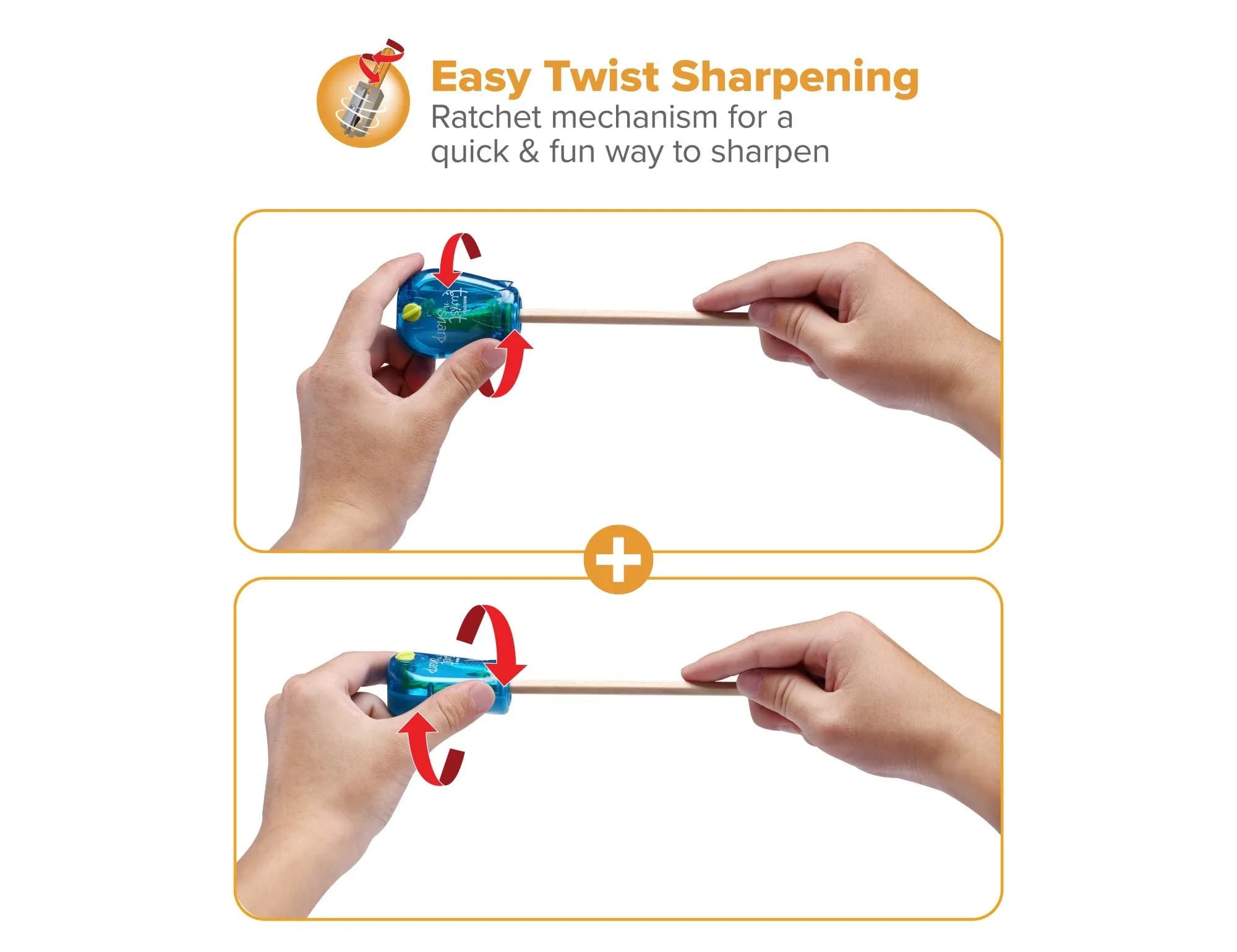 Bostitch Office Manual Twist-n-Sharp Pencil Sharpener 3-Pack (Lime Green, Blue, Red) | Ratchet Technology for Precision Points - view 3