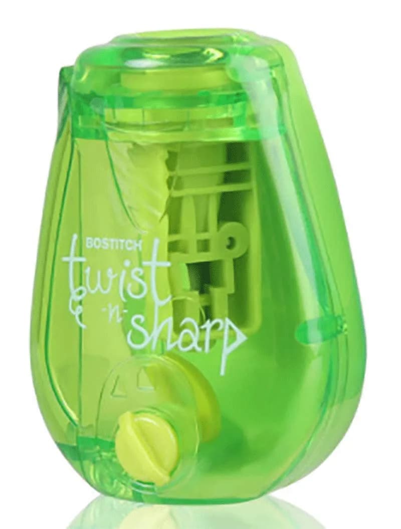 Bostitch Office Manual Twist-n-Sharp Pencil Sharpener 3-Pack (Lime Green, Blue, Red) | Ratchet Technology for Precision Points - view 7