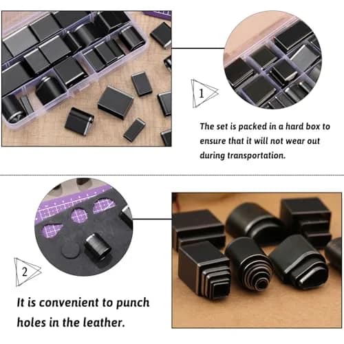 Yizzvb 52 Shape Style Leather Hole Punch Set | Alloy Steel Craft Tool thumbnail 3