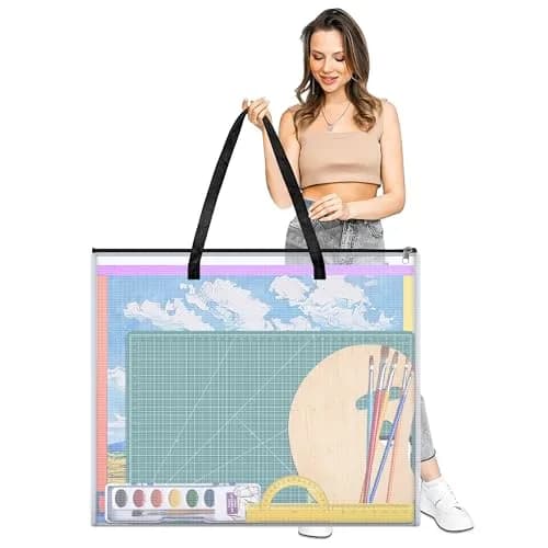 ZKOO Art Portfolio Case 26 x 20 Inches | Black Mesh Folder Poster Storage Bag thumbnail 1