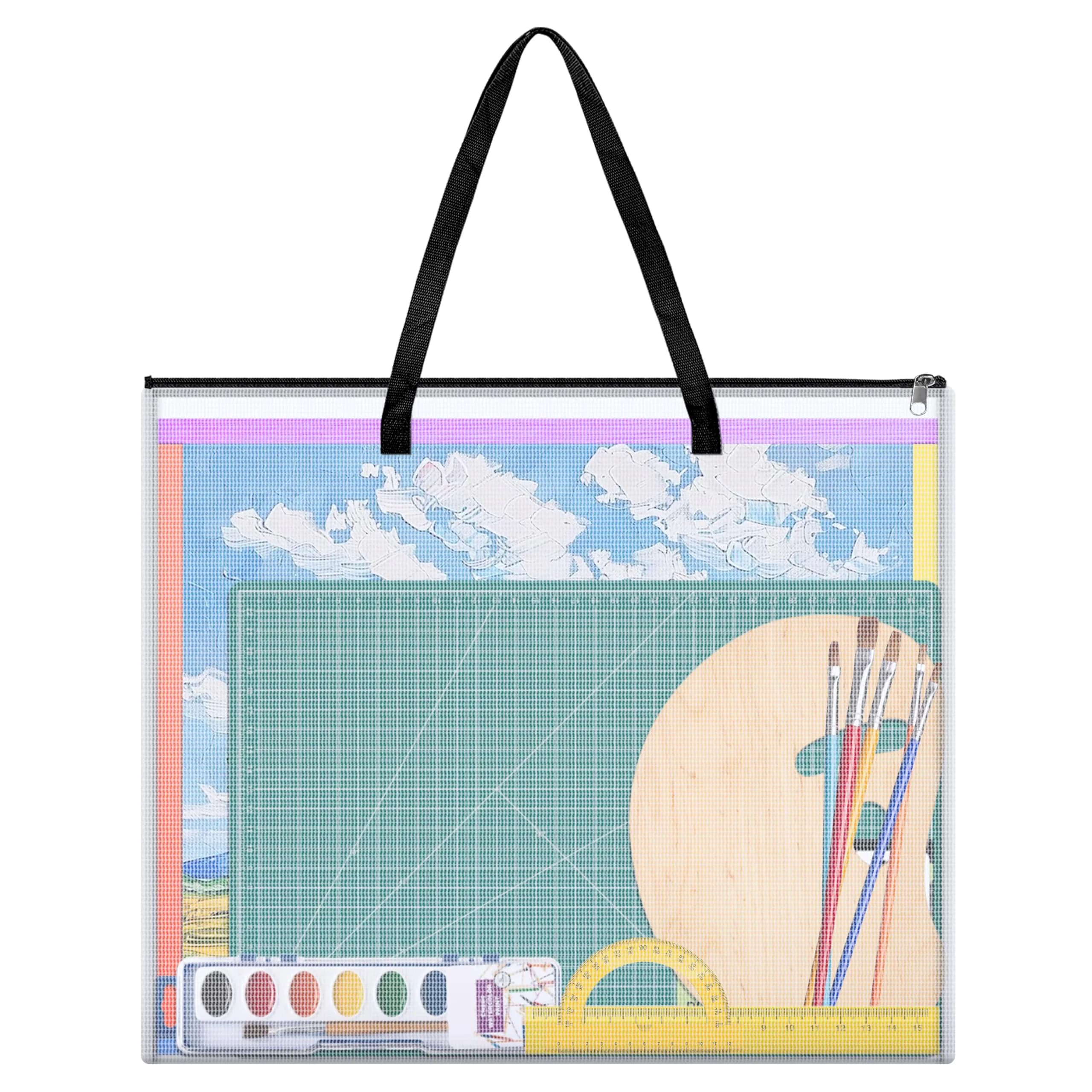 ZKOO Art Portfolio Case 26 x 20 Inches | Black Mesh Folder Poster Storage Bag - view 8