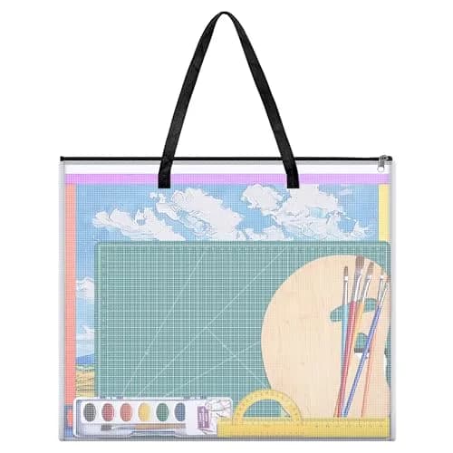 ZKOO Art Portfolio Case 26 x 20 Inches | Black Mesh Folder Poster Storage Bag thumbnail 8