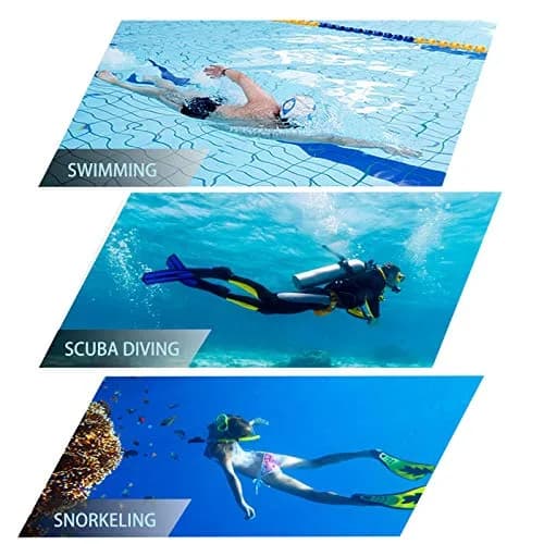 DIPUKI Snorkel Mask Snorkeling Set for Adults & Youth | Full Dry Snorkel & Tempered Glass (Black) thumbnail 8