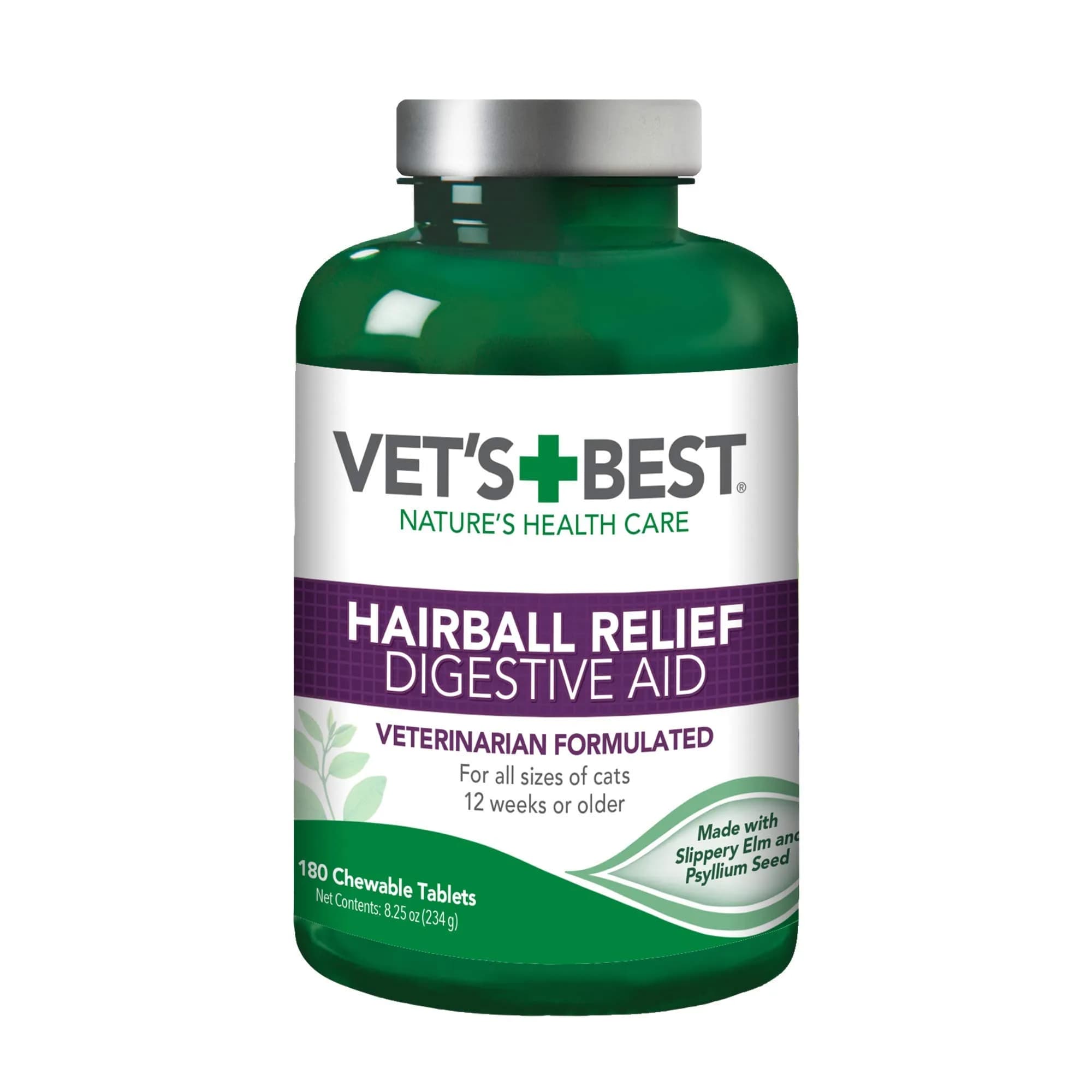 Vet's Best Cat Hairball Relief Chewable Tablets 180 Count | Natural Digestive Aid for Cats - main product image