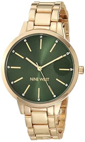 Nine West Women's Crystal Accented Green Dial Watch 36mm (1.42in) | Japanese Quartz Movement thumbnail 1