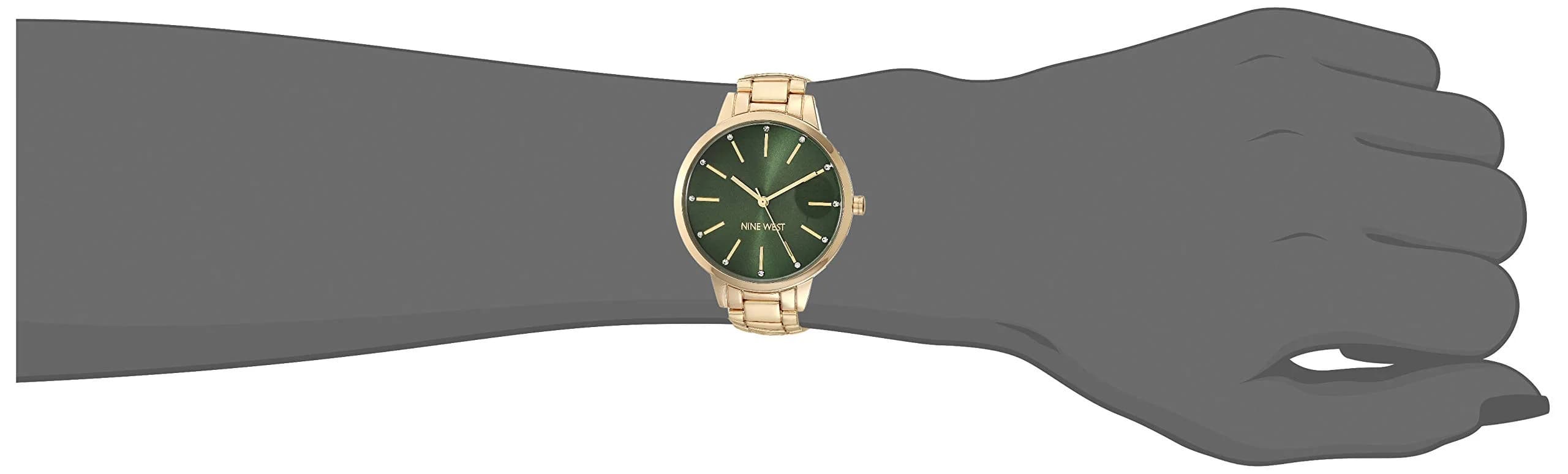 Nine West Women's Crystal Accented Green Dial Watch 36mm (1.42in) | Japanese Quartz Movement - view 3
