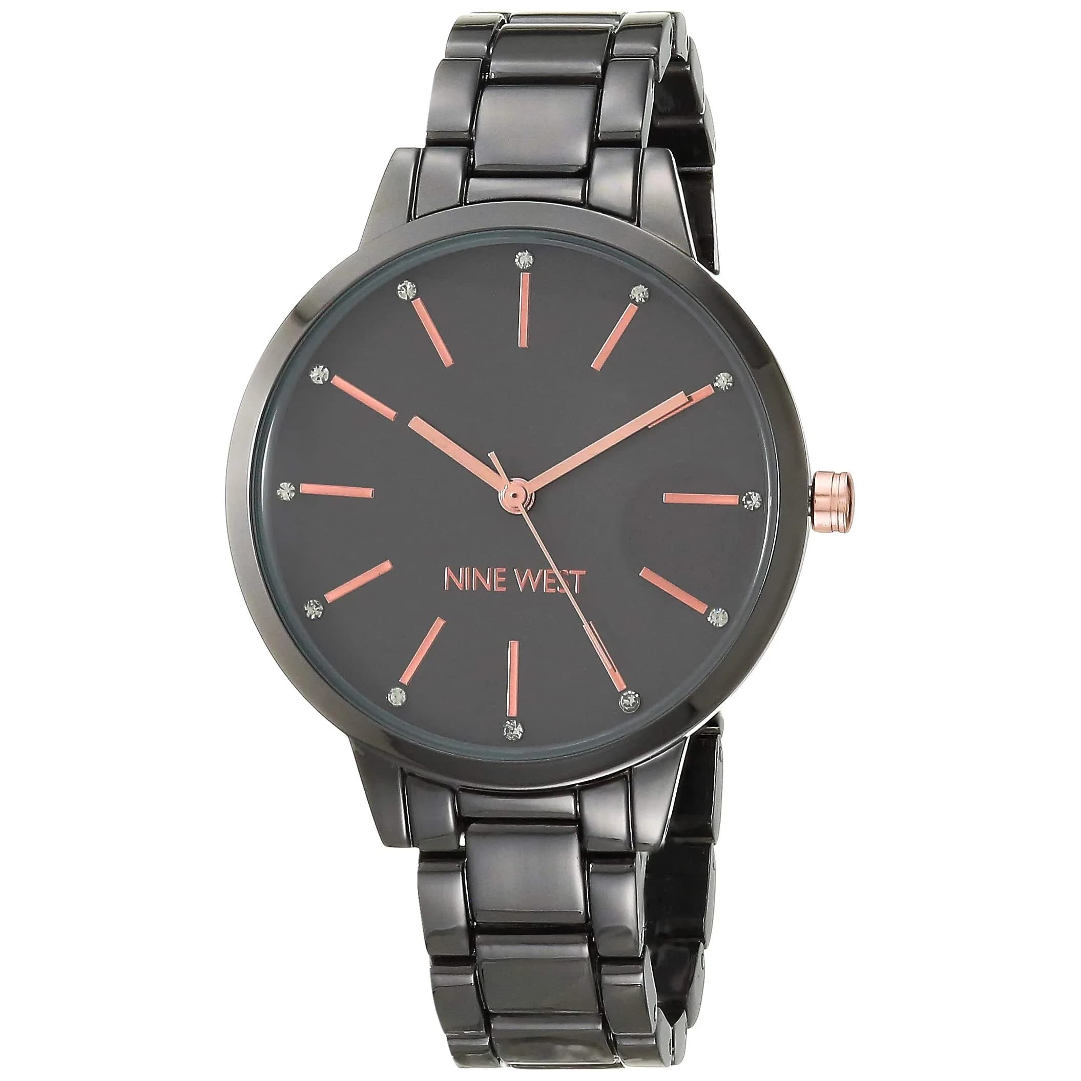 Nine West Women's Crystal Accented Bracelet Watch 36mm (1.42in) | Japanese Quartz Movement