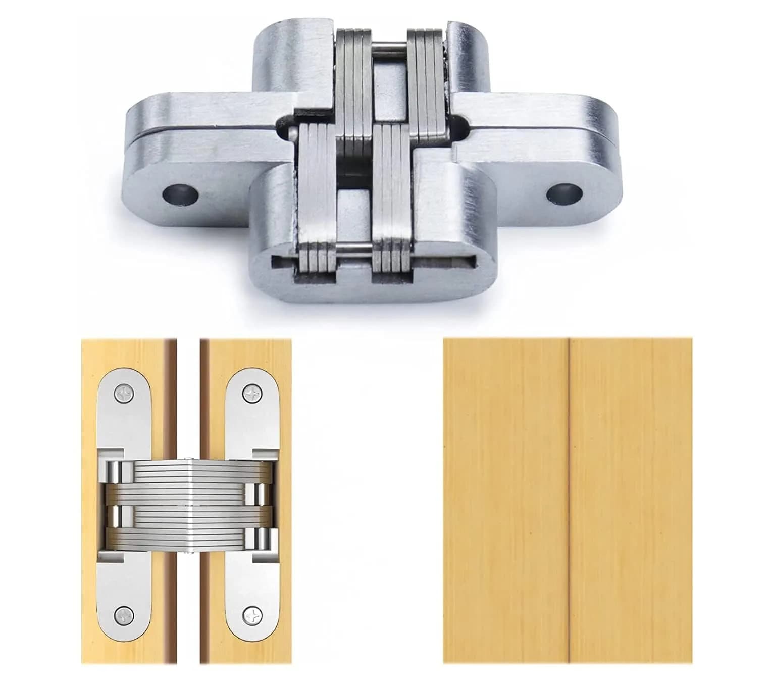 LYANG Hidden Door Hinge, Stainless Steel, Silver, 6cm (2.36in) | Concealed Barrel Hinge for Wooden Boxes & Cabinets - view 4
