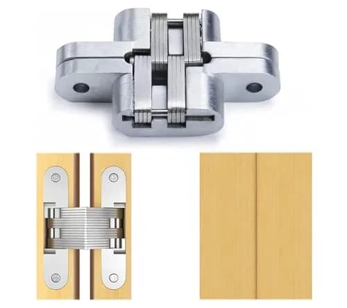 LYANG Hidden Door Hinge, Stainless Steel, Silver, 6cm (2.36in) | Concealed Barrel Hinge for Wooden Boxes & Cabinets thumbnail 4